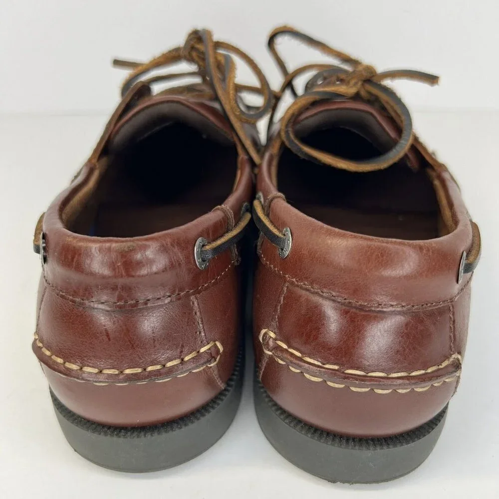 Dockers Castaway Boat Shoe Men's Size 8.5 Warm Brown Leather Raw Hide Shoestring